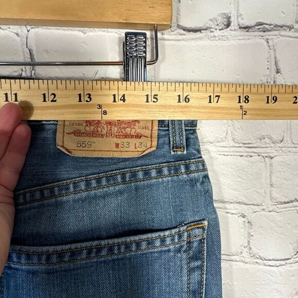 Levi’s 559 Jeans Mens 33 Relaxed Straight Denim sz W33 x L34 Blue - Picture 5 of 12